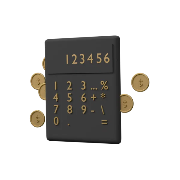 Calculator Coins Graph 3D icon, view 2