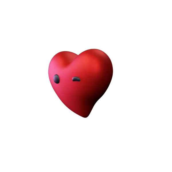 Winking Heart 3D icon, view 2