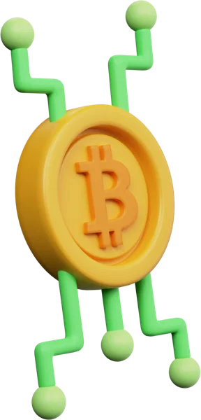 Bitcoin 3D icon, view 3