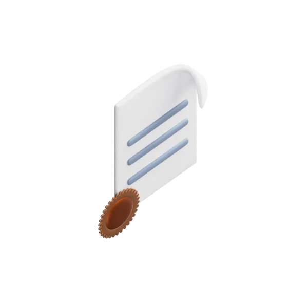 Certificate 1 3D icon, view 4