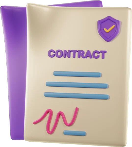 Contract 3D icon, view 1