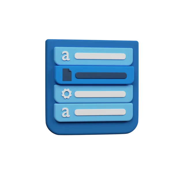 List 3D icon, view 3