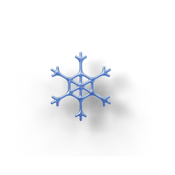 Snow flake 3D icon, view 1