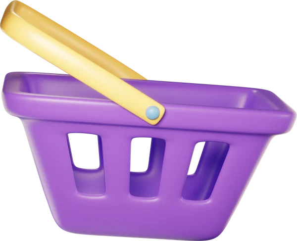 Basket 3D icon, view 3