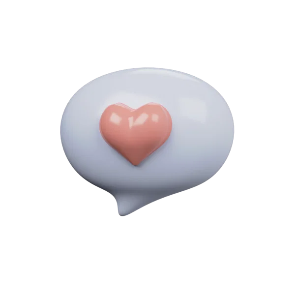 Heart Text 3D icon, view 1