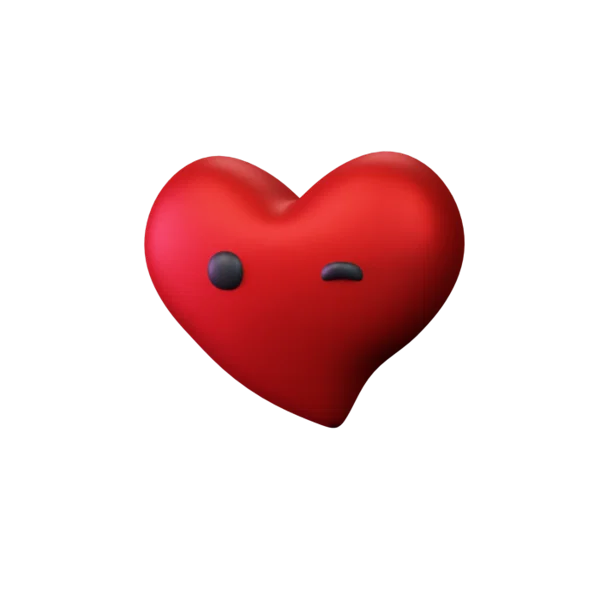 Winking Heart 3D icon, view 1