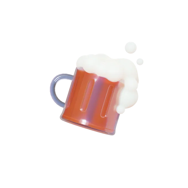 Beer 3D icon, view 3