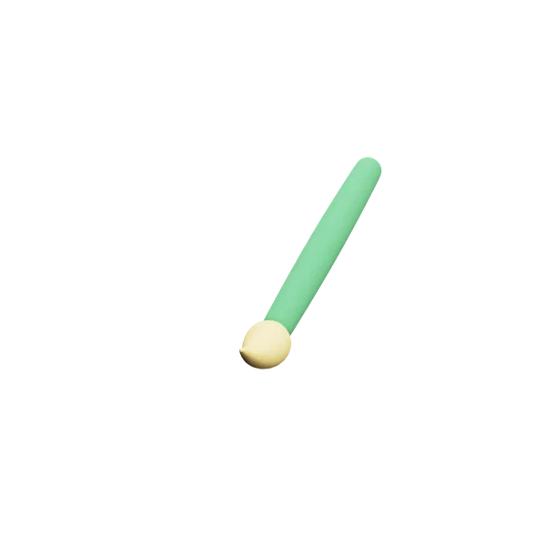 Brush 3D icon, view 3