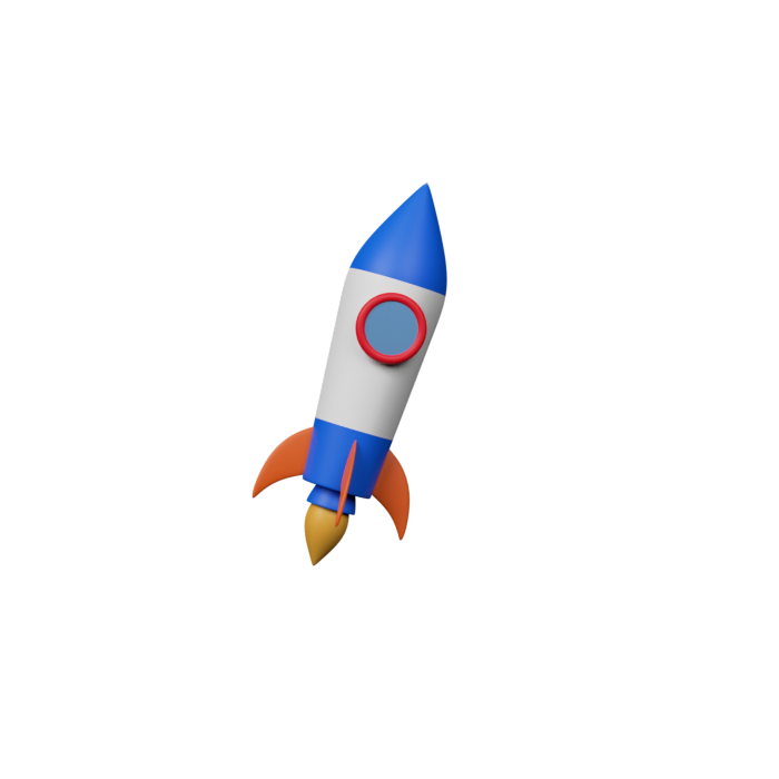 Rocket 3D icon, view 1