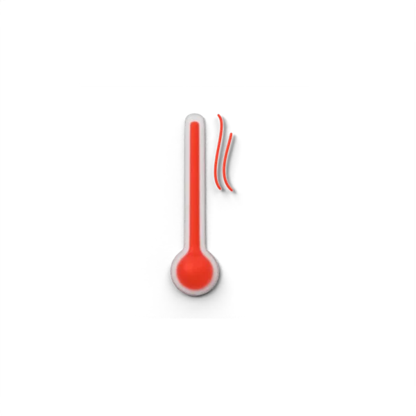 Thermometer high temprature 3D icon, view 1