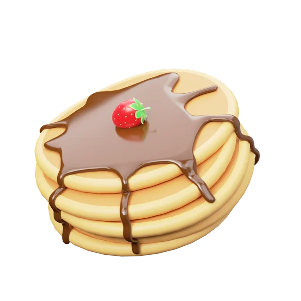 Pancake 3D icon, view 1