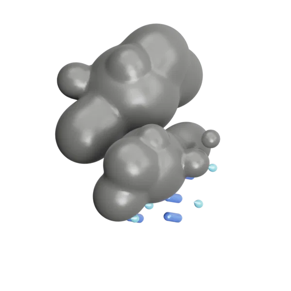 Raining under Stormyclouds 3D icon, view 4