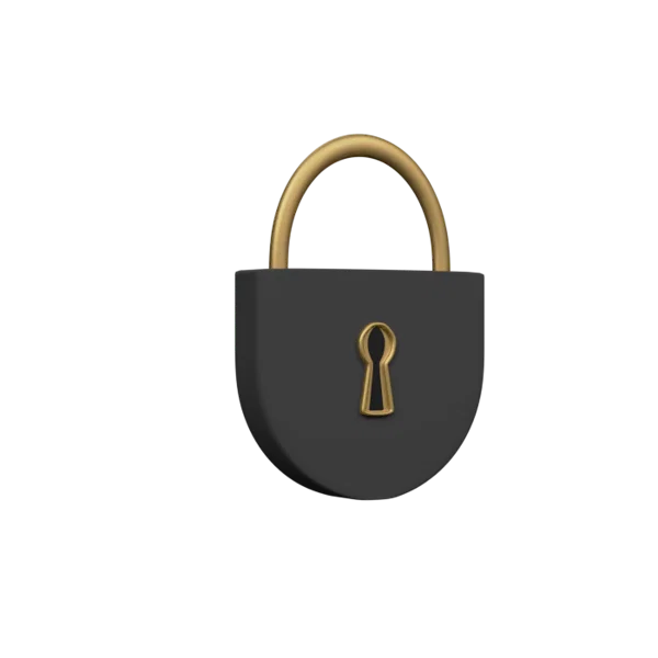 Lock 3D icon, view 3