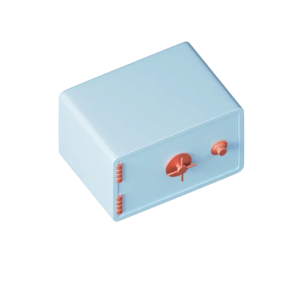 Safe 3D icon, view 4