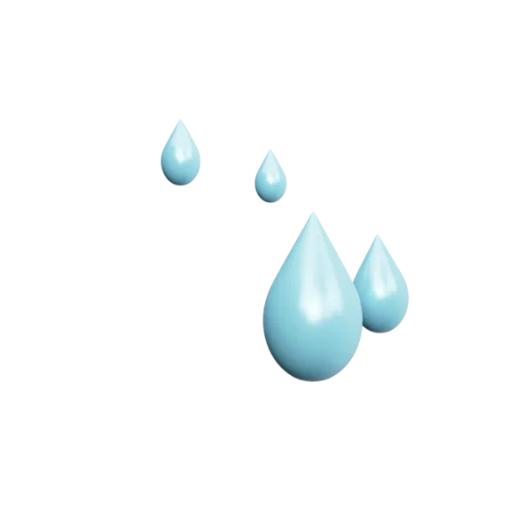 Rain 3D icon, view 3
