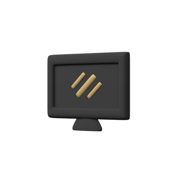 Monitor 3D icon, view 2