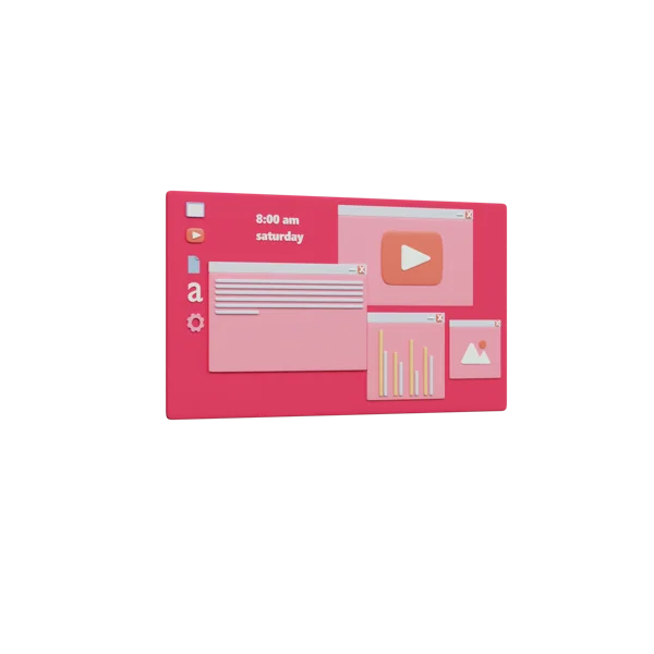 Screen 3D icon, view 3