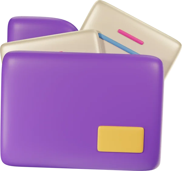 Folder 3D icon, view 3