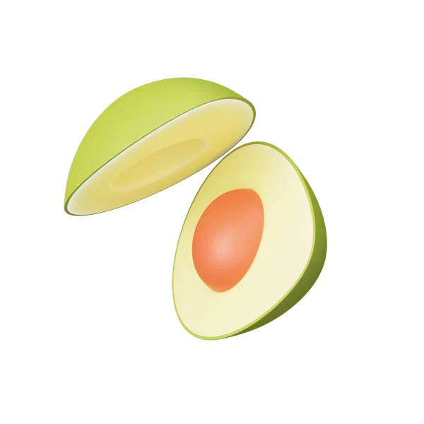 Avocado 3D icon, view 5