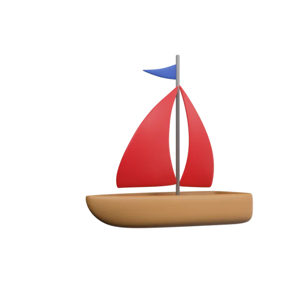Boat 3D icon, view 3