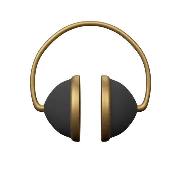 Headphones 3D icon, view 1