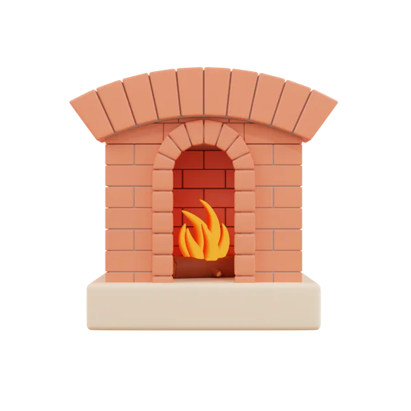 Fireplace 3D icon, view 1