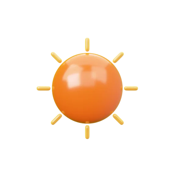 Sun 2 3D icon, view 1