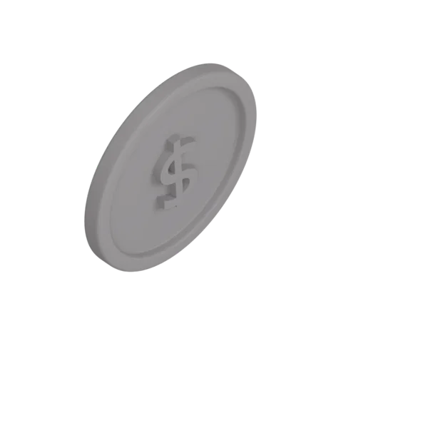 Coin 3D icon, view 4
