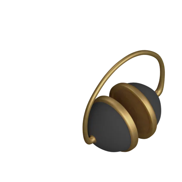 Headphones 3D icon, view 4
