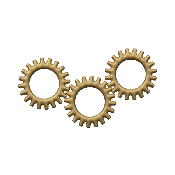 Cogs 1 3D icon, view 1