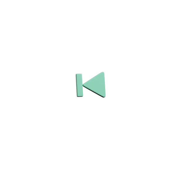Media Buttons - Previous 3D icon, view 3