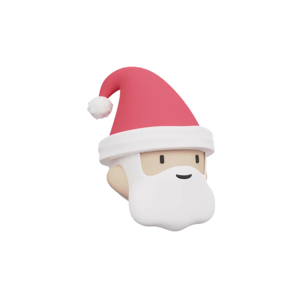 Santa 3D icon, view 3