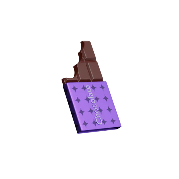Chocolate Bar 3D icon, view 3