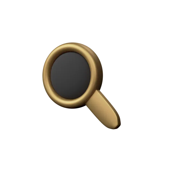 Magnifying glass 3D icon, view 2