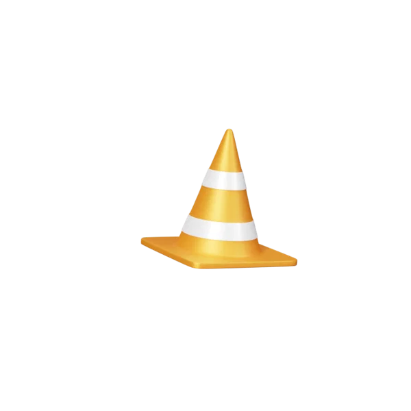 Traffic Cone 3D icon, view 3