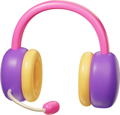 Headphones 3D icon, view 1