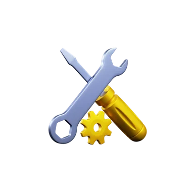 Settings 3D icon, view 1