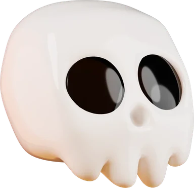 Skull 3D icon, view 1
