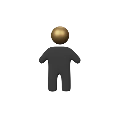 Figure man 3D icon, view 1