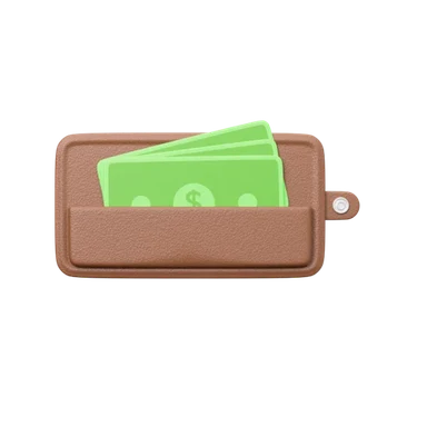 Wallet - Unfolded 3D icon, view 1