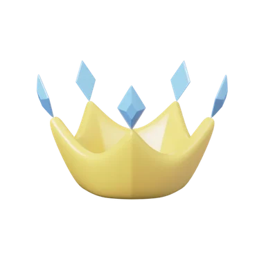 Crown 3D icon, view 1