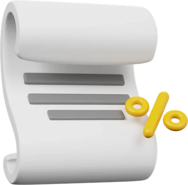 Percentage list 3D icon, view 1