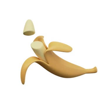 Banana 3D icon, view 1
