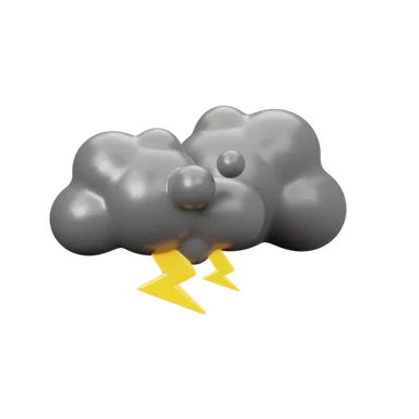 Lightening under Stormyclouds 3D icon, view 1