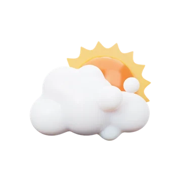 Sun under Clouds 3D icon, view 1