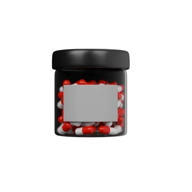 Pills in Vial 3D icon, view 1