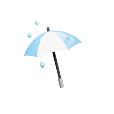Umbrella rain 3D icon, view 1