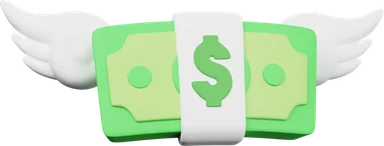 Flying Money 3D icon, view 1