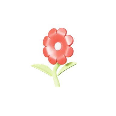 Flower 3D icon, view 1