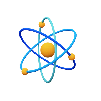 Atom 3D icon, view 1